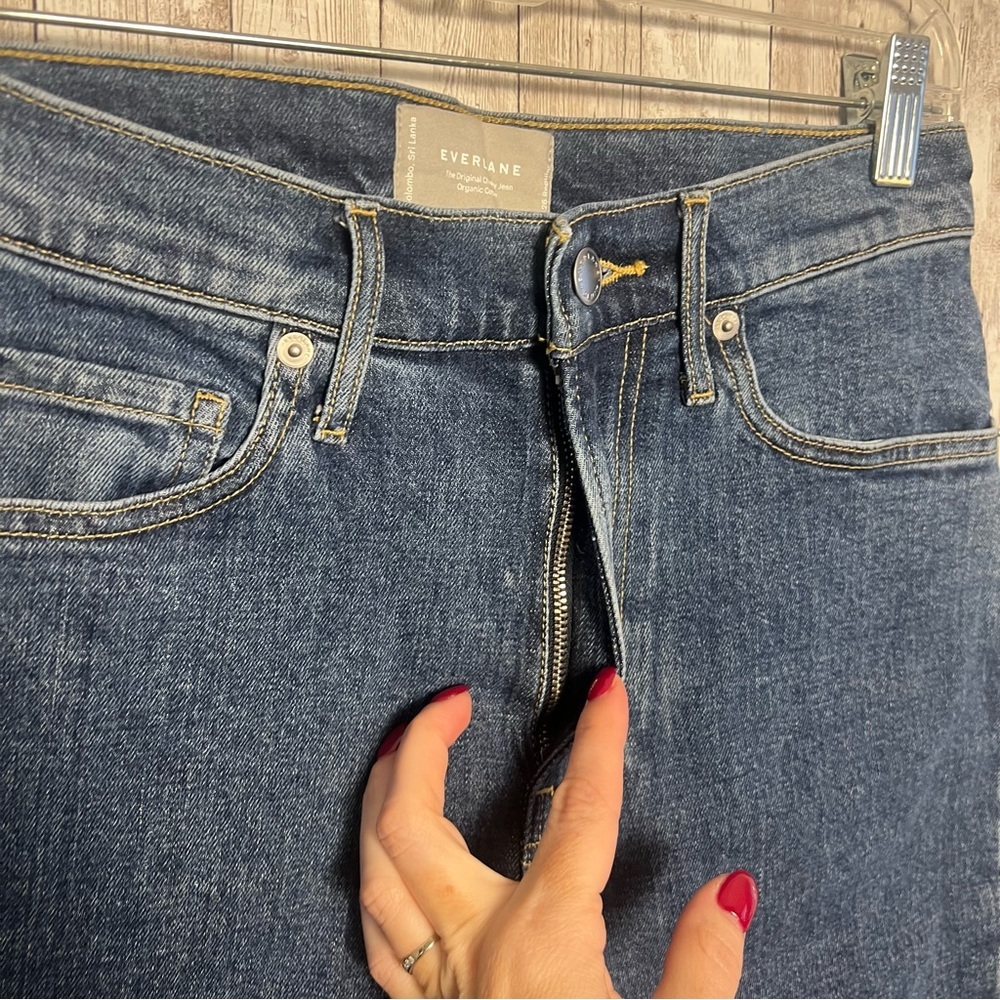 Everlane Original Cheeky Straight Leg Dark Blue Jeans Preppy Classic Size 26 - Picture 3 of 4
